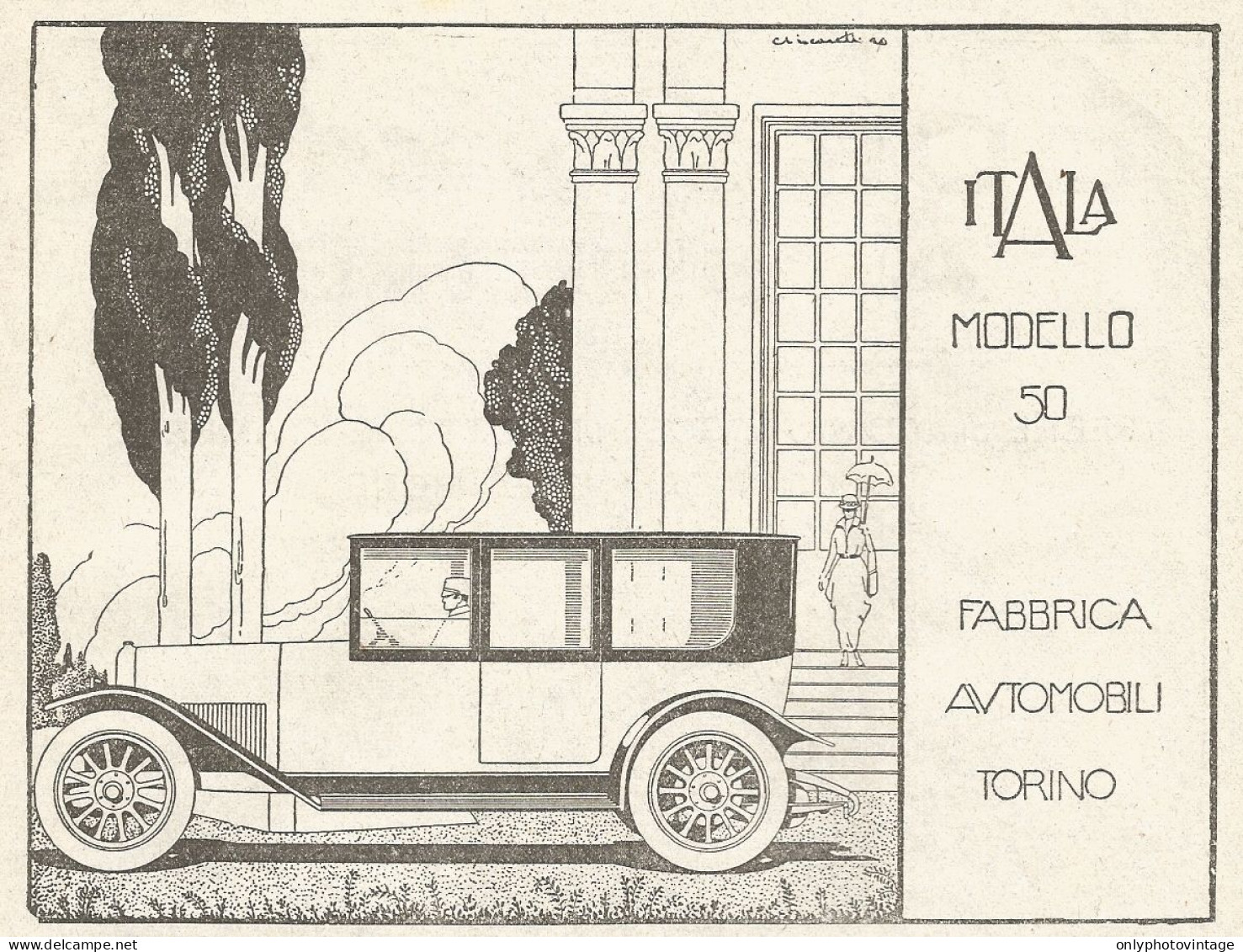 Automobile ITALA Modello 50 - Pubblicitï¿½ Del 1920 - Old Advertising - Advertising