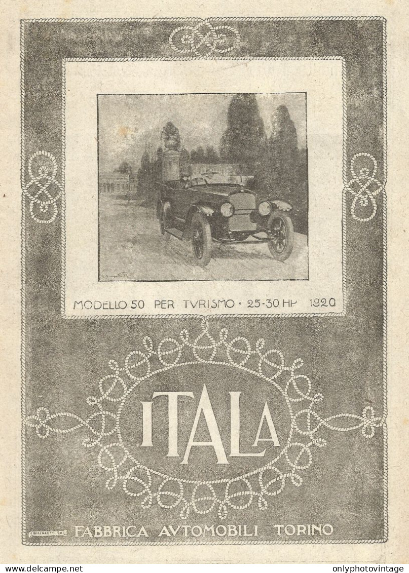 Automobile ITALA Mod. 50 Per Turismo - Pubblicitï¿½ Del 1920 - Old Advert - Advertising