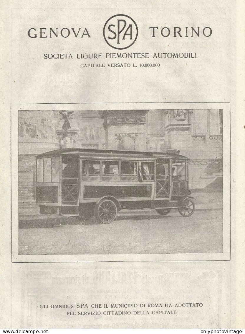 Societï¿½ Ligure Piemontese Automobili - Omnibus - Pubblicitï¿½ Del 1920 - Ad - Advertising