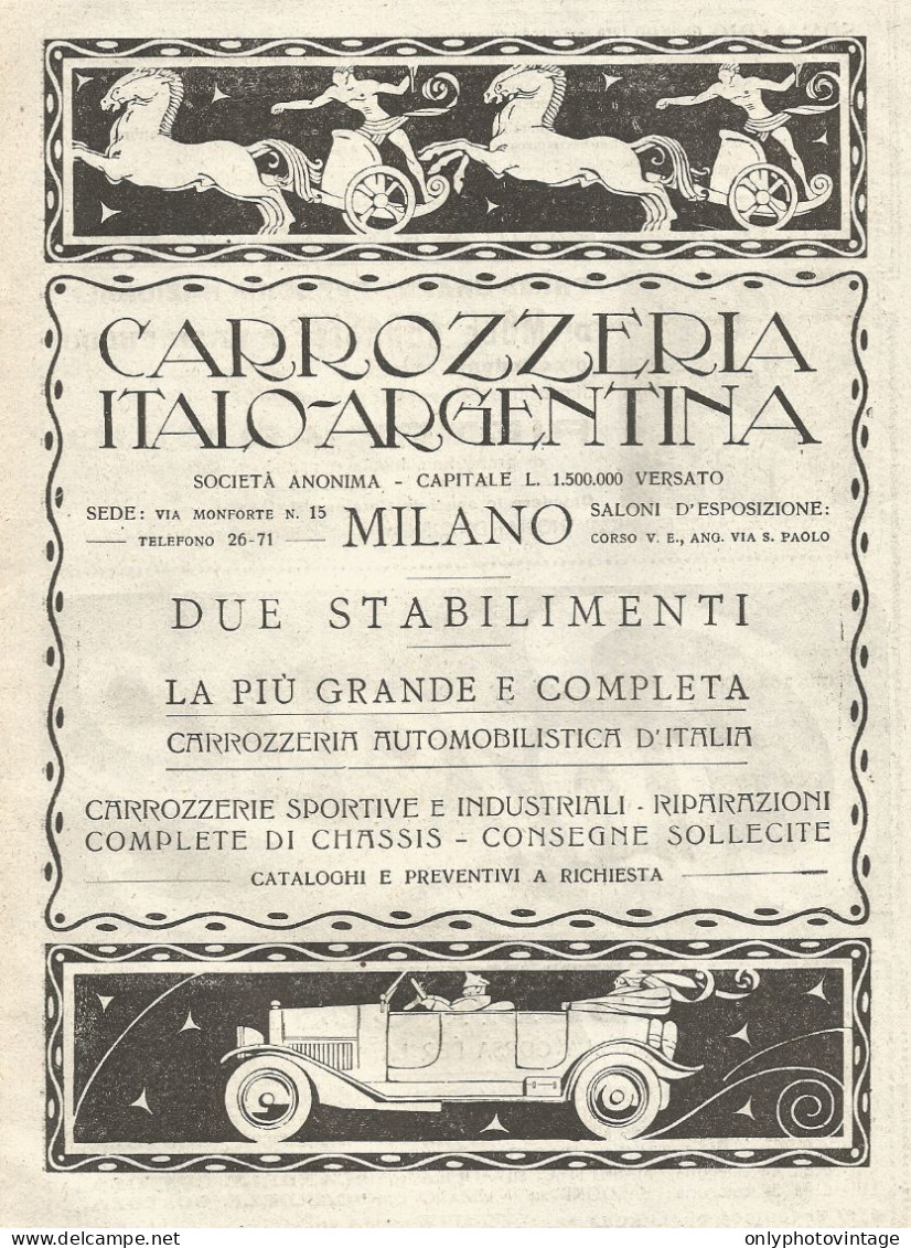 Carrozzeria Italo-Argentina - Pubblicitï¿½ Del 1920 - Old Advertising - Advertising