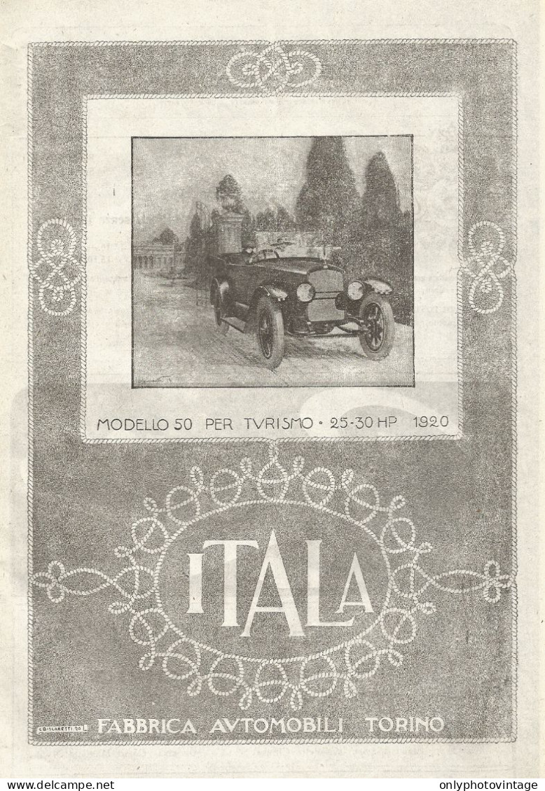 Automobile ITALA Mod. 50 Per Turismo - Pubblicitï¿½ Del 1920 - Old Advert - Advertising