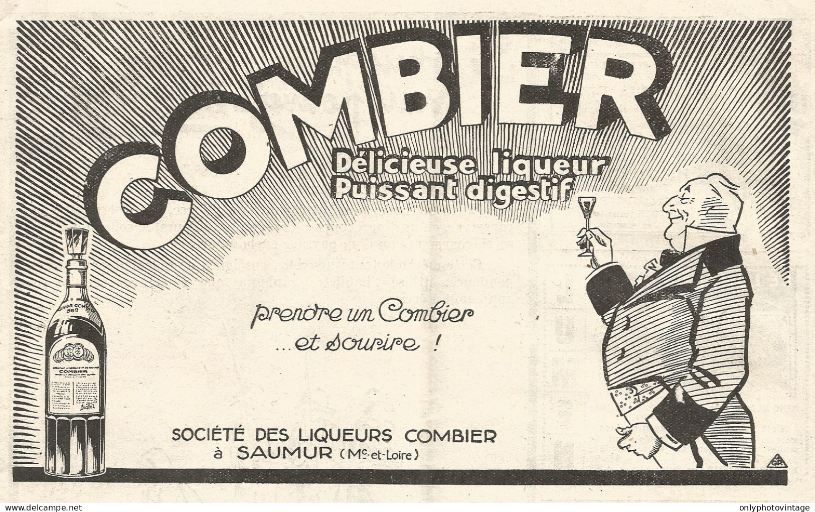 Liquore Digestivo COMBIER - Pubblicitï¿½ Del 1926 - Old Advertising - Advertising