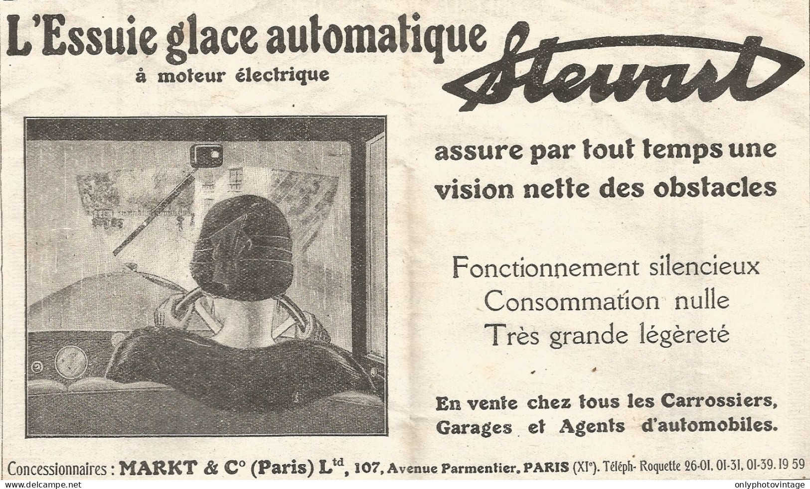 Tergicristalli Elettrici STEWART - Pubblicitï¿½ Del 1926 - Old Advertising - Advertising