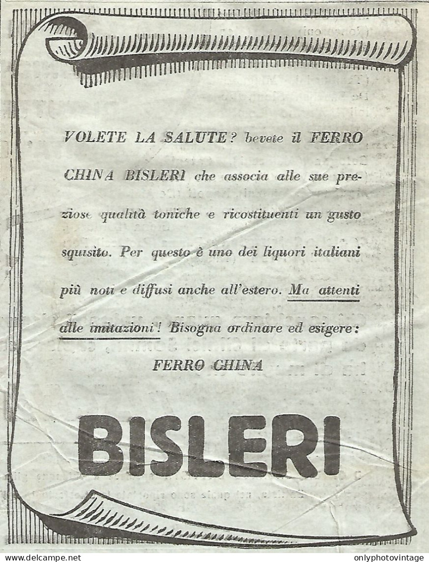 Ferro-China BISLERI - Pubblicitï¿½ Del 1932 - Old Advertising - Advertising