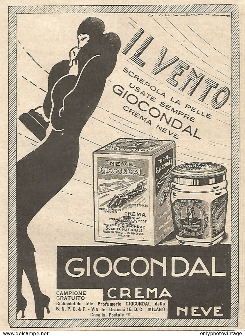 GIOCONDAL - Crema Neve - Pubblicitï¿½ Del 1932 - Old Advertising - Advertising