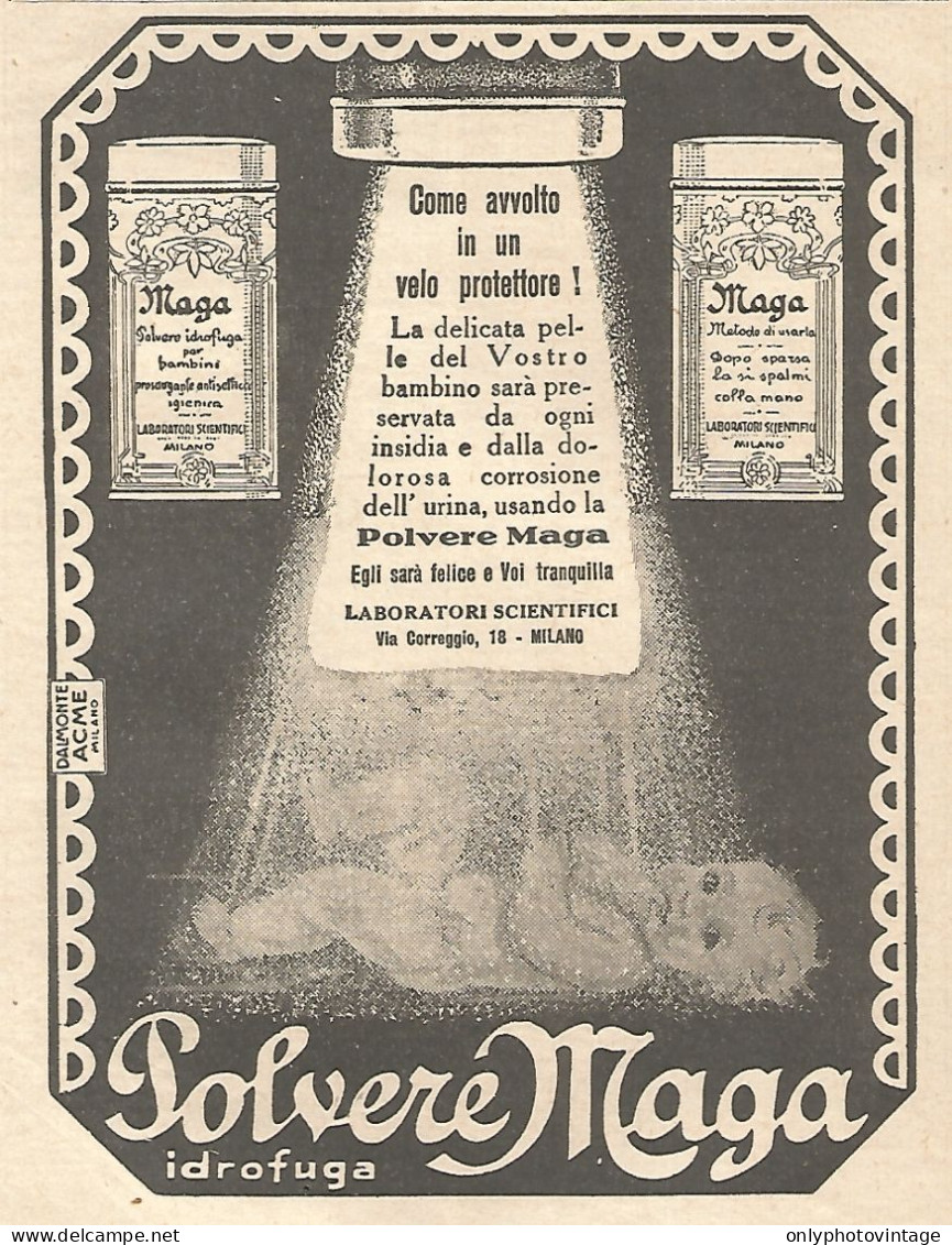 Polvere MAGA - Avvolto In Un Velo... - Pubblicitï¿½ Del 1932 - Old Advert - Advertising