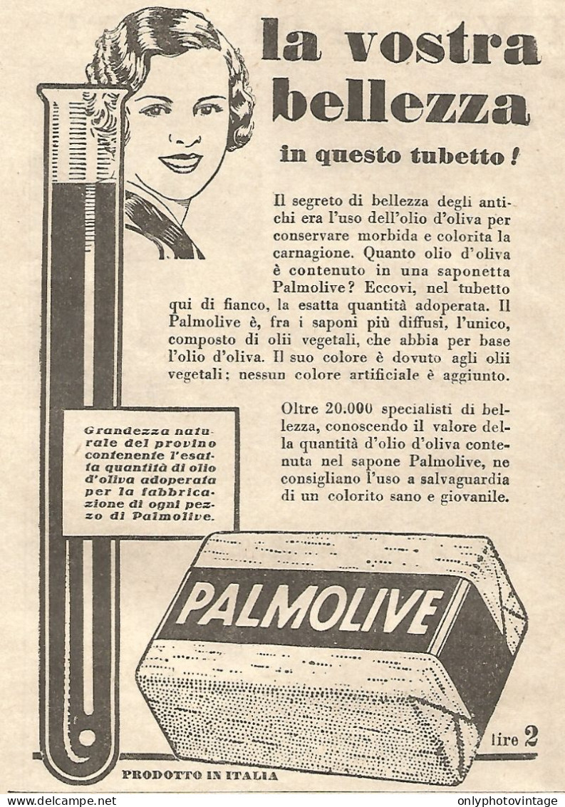 Sapone PALMOLIVE - La Vostra Bellezza... - Pubblicitï¿½ Del 1932 - Advert - Advertising