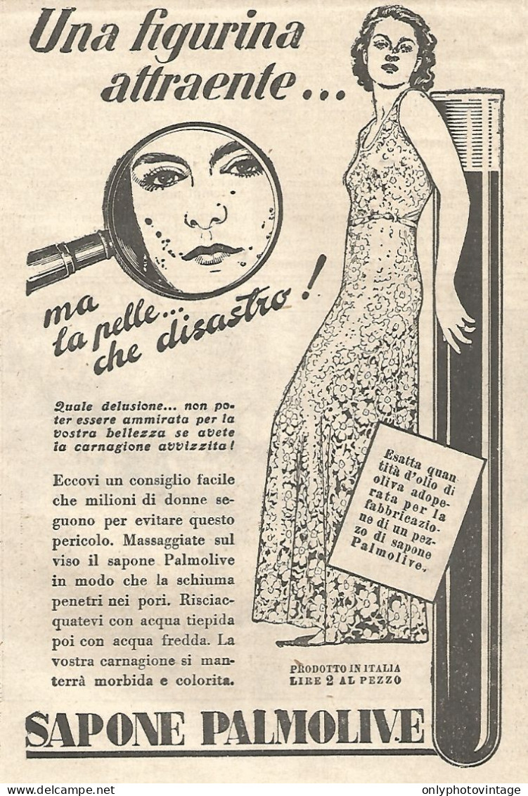 Sapone PALMOLIVE - Una Figurina Attraente.. - Pubblicitï¿½ Del 1932 - Advert - Advertising