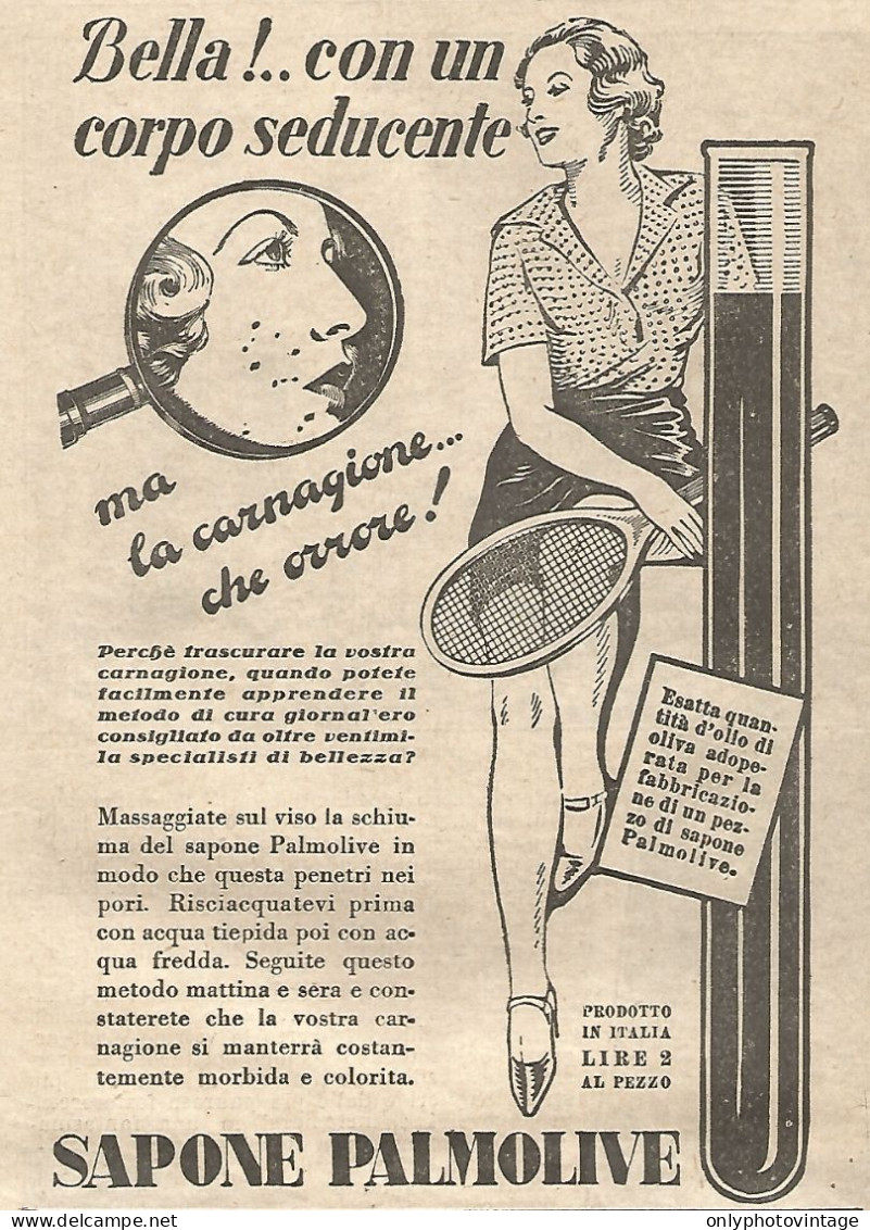 Sapone PALMOLIVE - Bella Con Un Corpo.. - Pubblicitï¿½ Del 1932 - Vintage Ad - Advertising