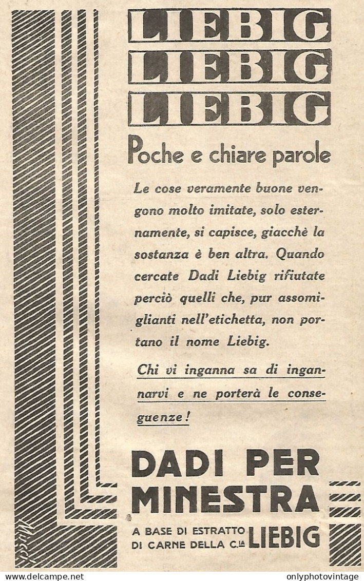 LIEBIG - Poche E Chiare Parole... - Pubblicitï¿½ Del 1932 - Vintage Advert - Advertising