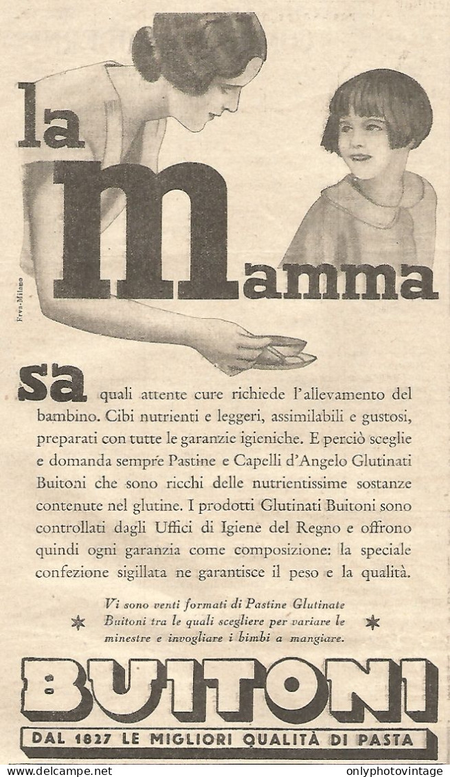 Pasta Buitoni - La Mamma Sa... - Pubblicitï¿½ Del 1932 - Vintage Advertising - Advertising