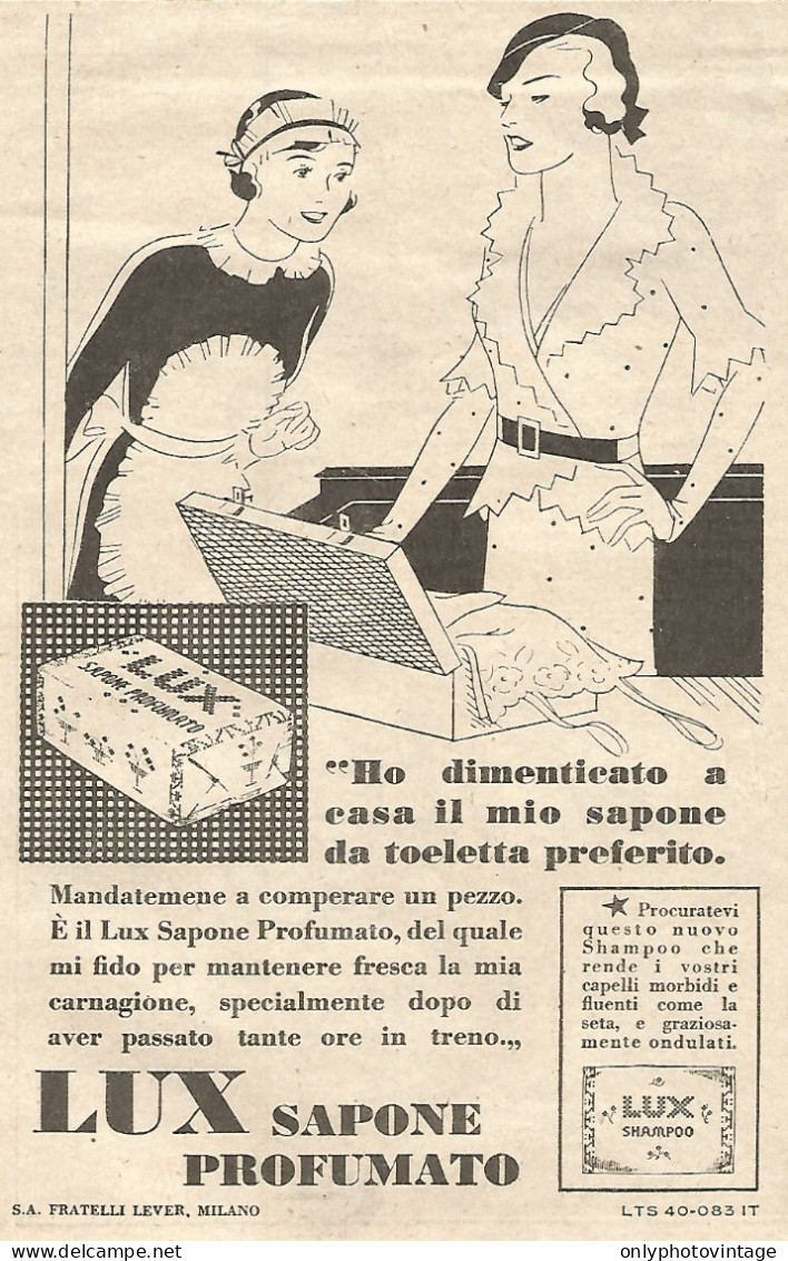 Sapone Profumato LUX - Illustrazione - Pubblicitï¿½ Del 1932 - Vintage Ad - Publicités