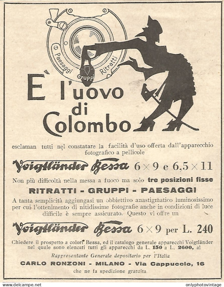 VOIGTLANDER - E' L'uovo Di Colombo - Pubblicitï¿½ Del 1932 - Vintage Advert - Publicités