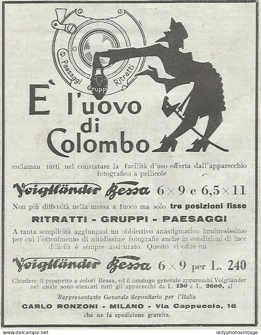VOIGTLANDER - E' L'uovo Di Colombo - Pubblicitï¿½ Del 1932 - Vintage Advert - Advertising