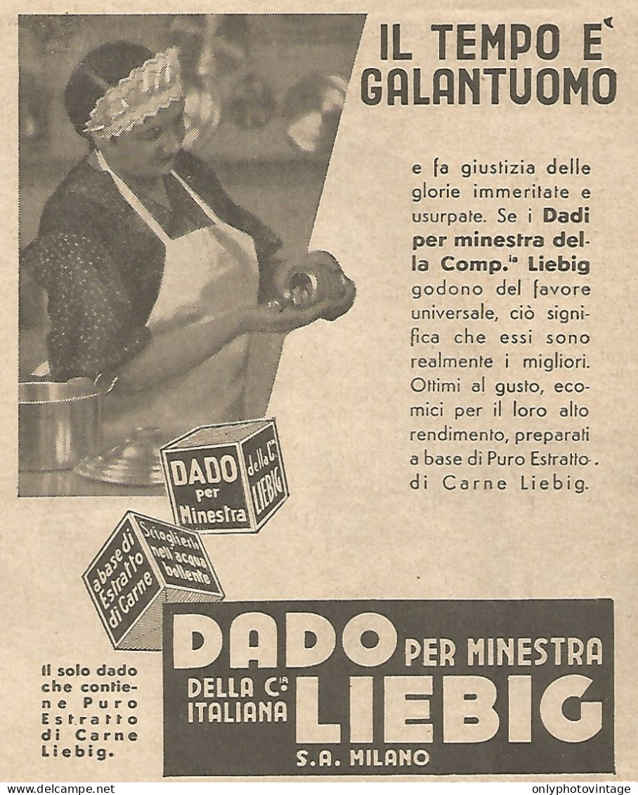 LIEBIG - Il Tempo ï¿½ Galantuomo... - Pubblicitï¿½ Del 1933 - Vintage Advert - Advertising