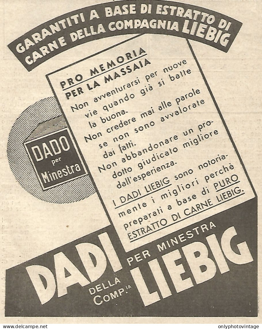 LIEBIG - Pro Memoria Per La Massaia... - Pubblicitï¿½ Del 1933 - Vintage Ad - Publicités