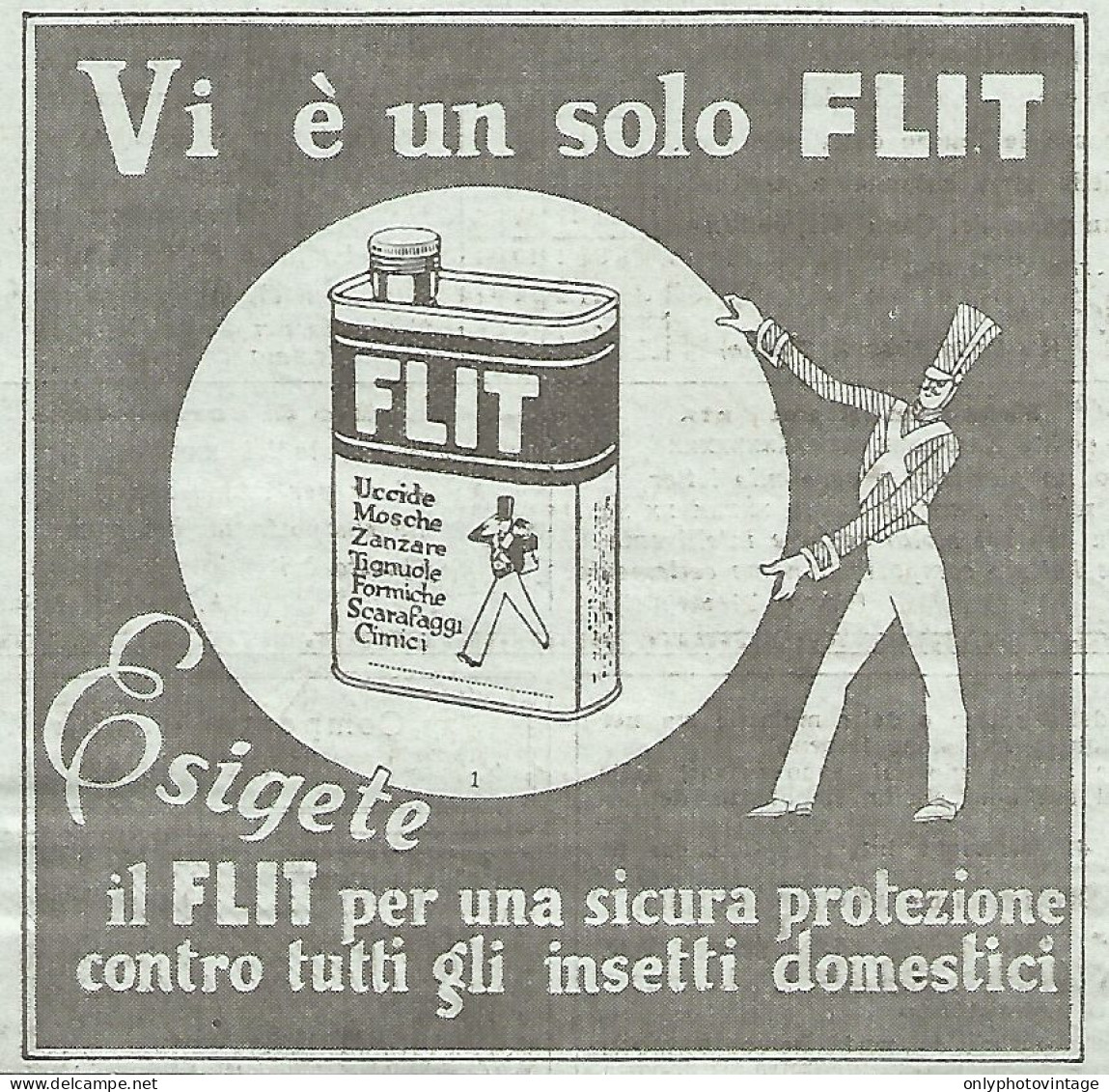Vi ï¿½ Un Solo FLIT... - Pubblicitï¿½ Del 1933 - Vintage Advertising - Advertising
