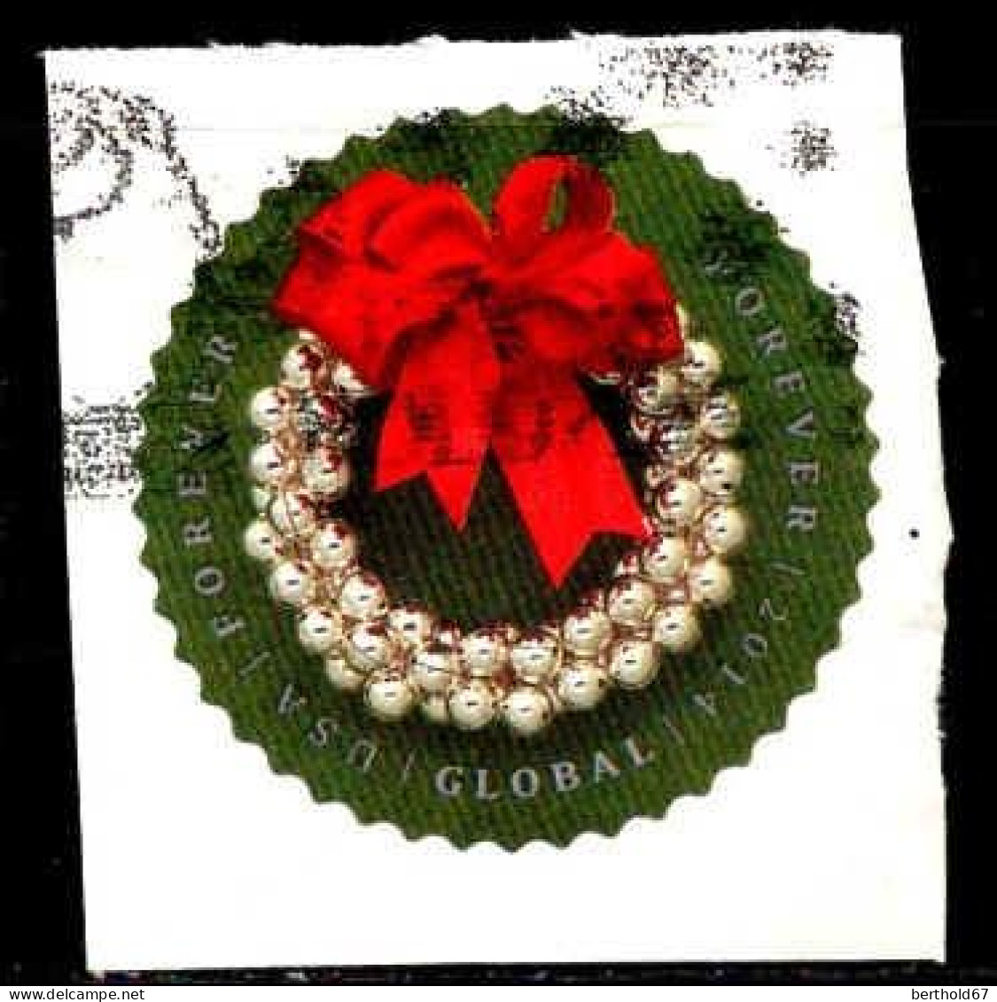 USA Poste Obl Yv:4763 Mi:5131BA Couronne De Noël (Obl.mécanique) Sur Fragment (Thème) - Christmas