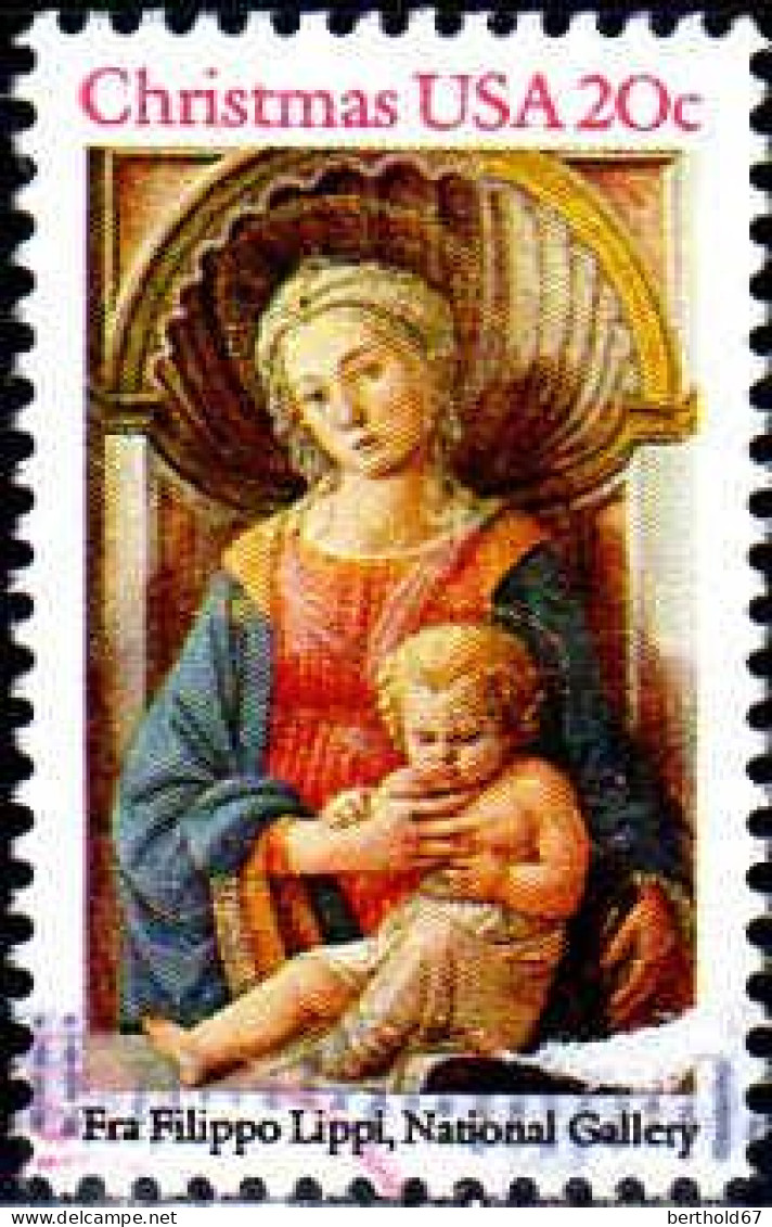 USA Poste Obl Yv:1554 Mi:1716 Christmas Fra Filippo Lippi (Obl.mécanique) - Gebruikt