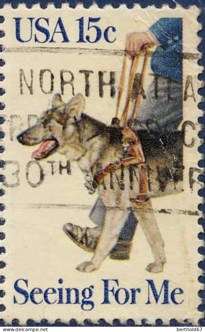 USA Poste Obl Yv:1250 Mi:1390 Seeing For Me Chien D'aveugle (Belle Obl.mécanique) - Used Stamps
