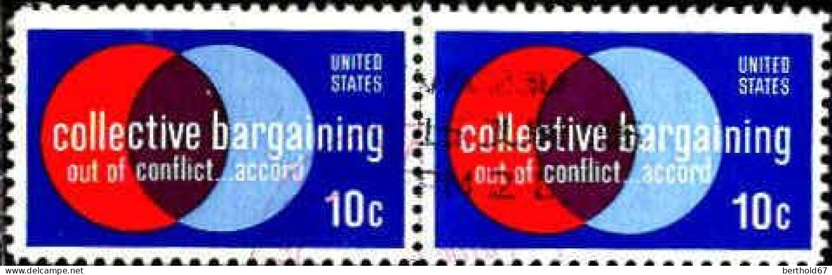 USA Poste Obl Yv:1045 Mi:1165 Collecting Bargaining Paire (Obl.mécanique) - Gebraucht