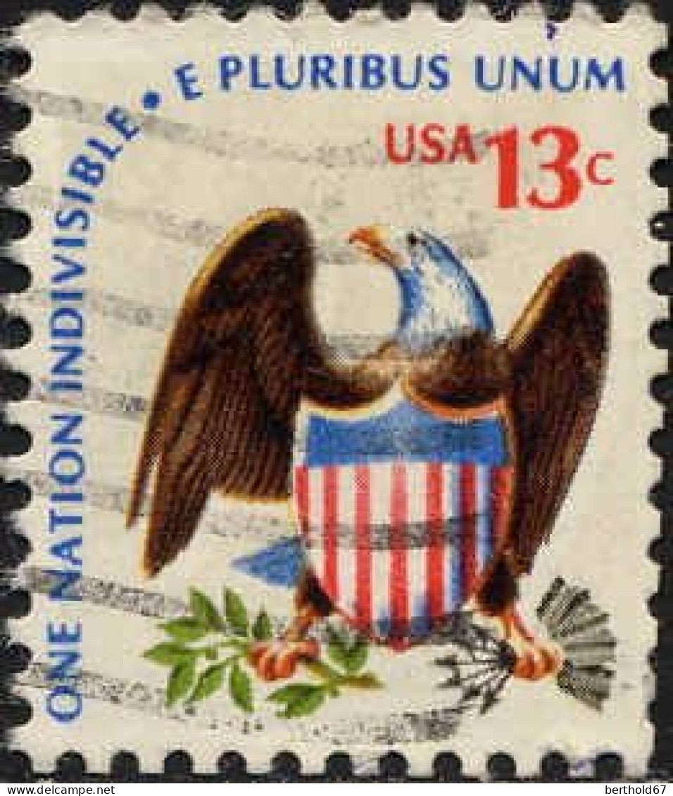 USA Poste Obl Yv:1073 Mi:1196A One Nation Indivisible.E Pluribus Unum (Lign.Ondulées) - Gebraucht