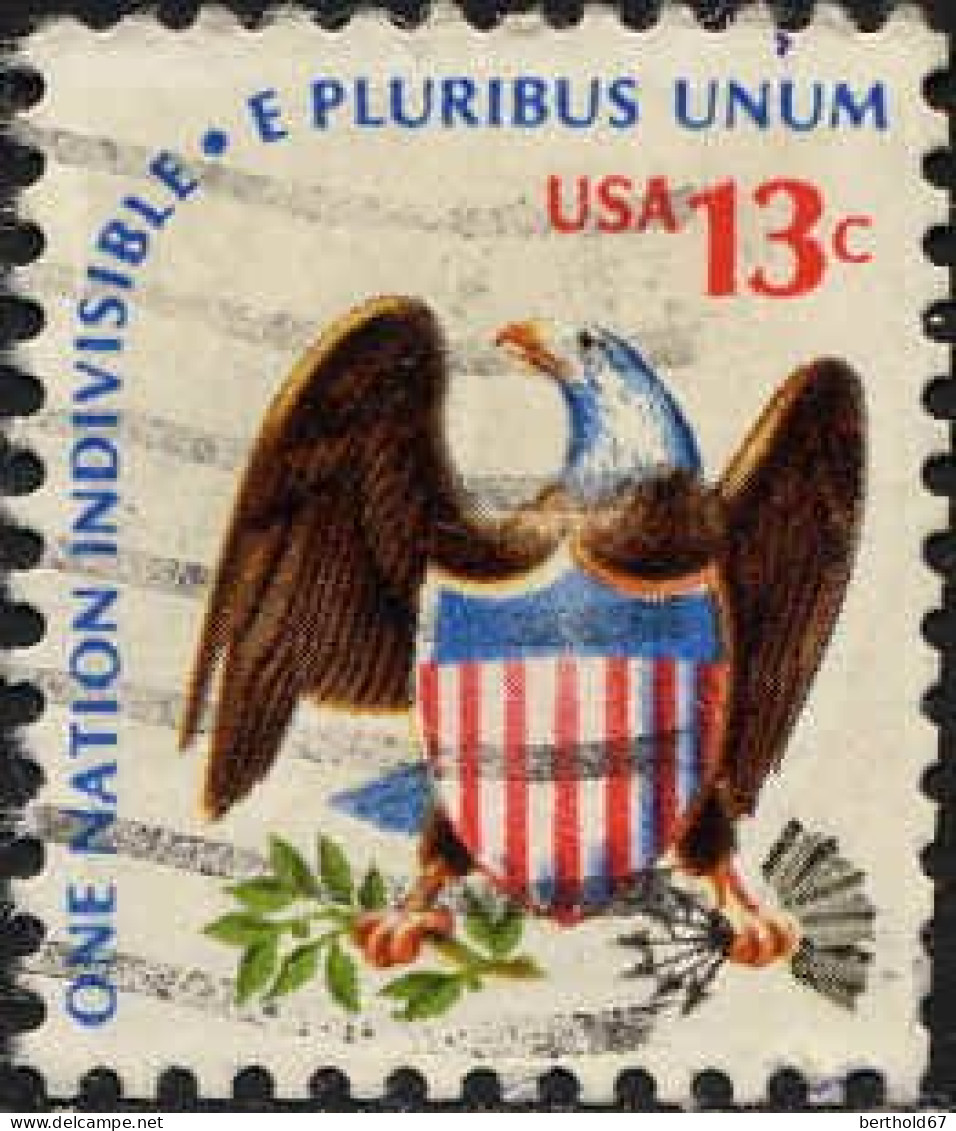 USA Poste Obl Yv:1073 Mi:1196A One Nation Indivisible.E Pluribus Unum (Lign.Ondulées) - Gebruikt