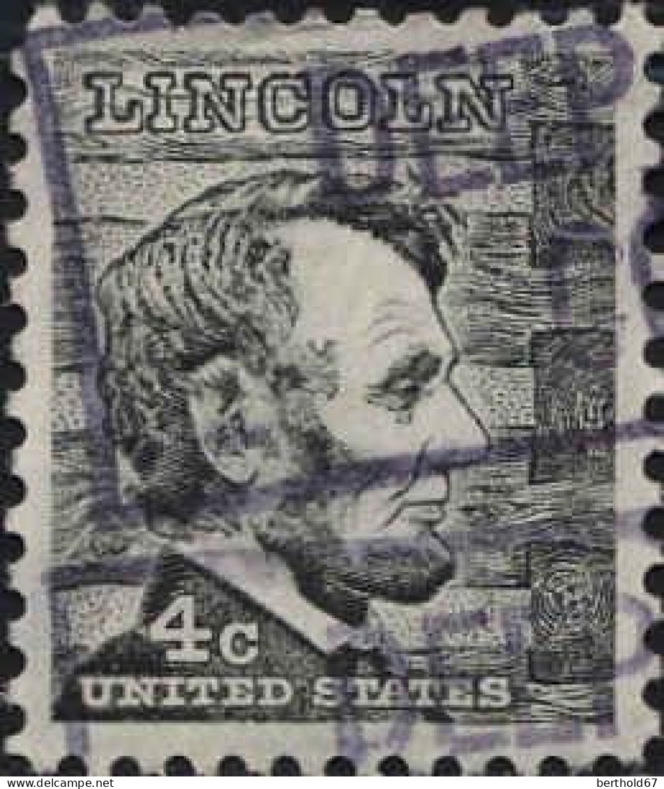 USA Poste Obl Yv: 795 Mi:893xA Abraham Lincoln 16th President Of The USA (Belle Obl.mécanique) - Gebraucht