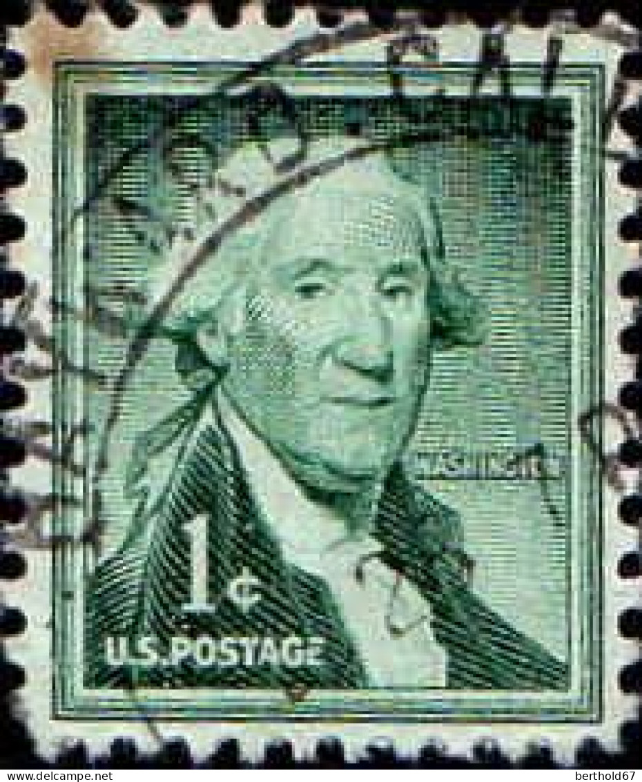 USA Poste Obl Yv: 587 Mi:651A George Washington 1th President Of The U.S.A. Dent Courte (TB Cachet Rond) - Used Stamps