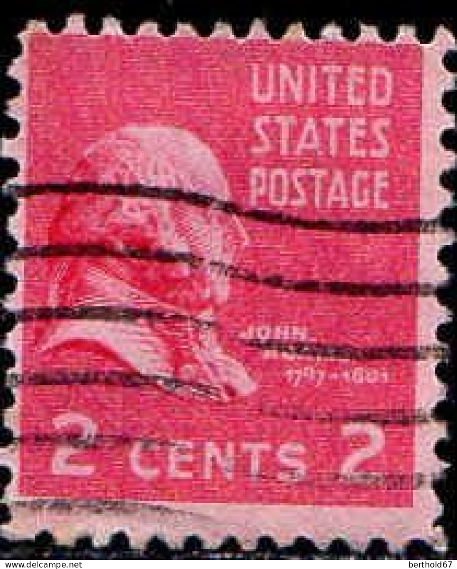 USA Poste Obl Yv: 371 Mi:413A John Adams Second President Of The USA (Lign.Ondulées) - Usati