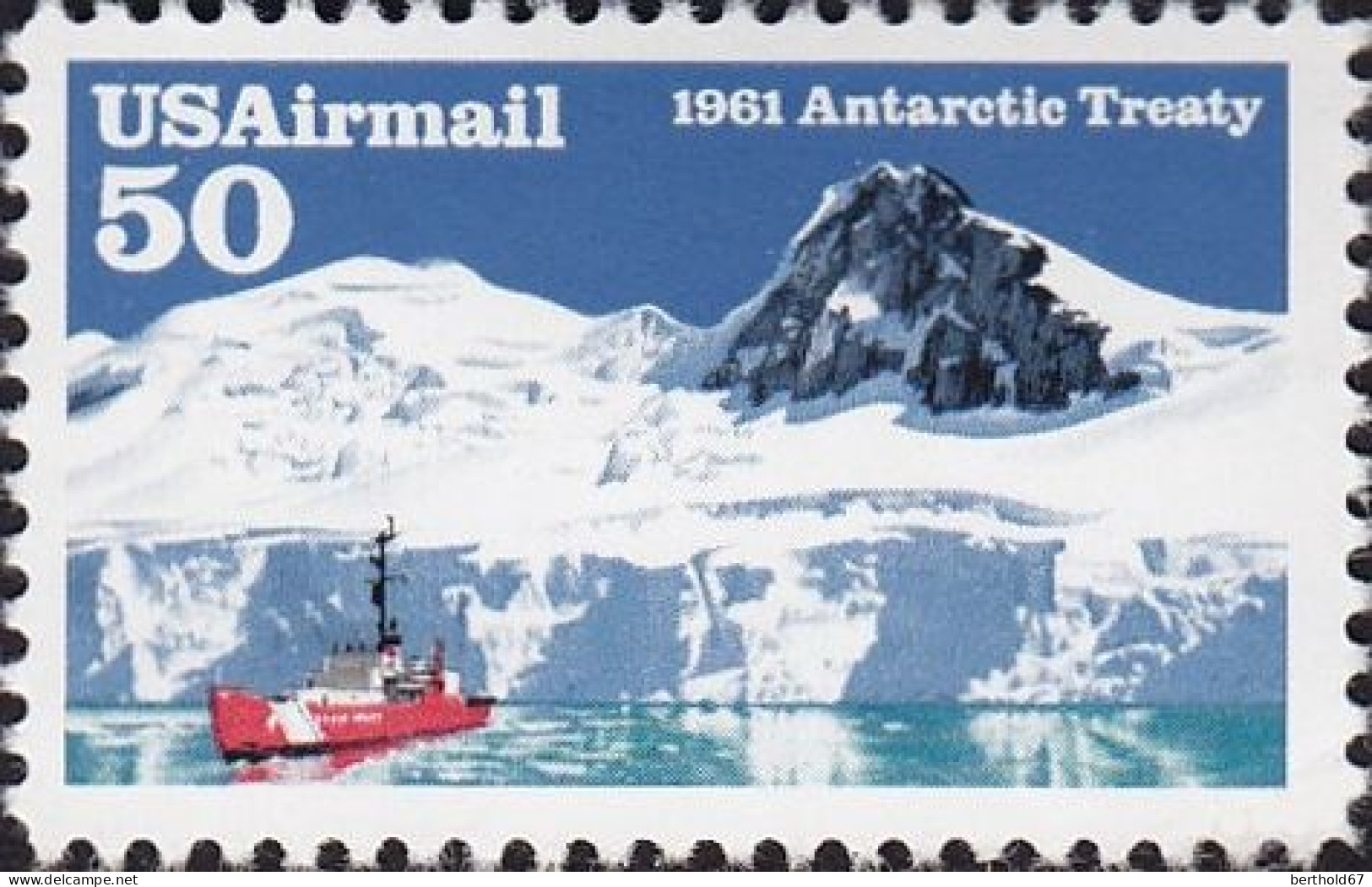 USA Avion Obl Yv:123 Mi:2148 1961 Antarctic Treaty (Obli. Ordinaire) - 3a. 1961-… Gebraucht