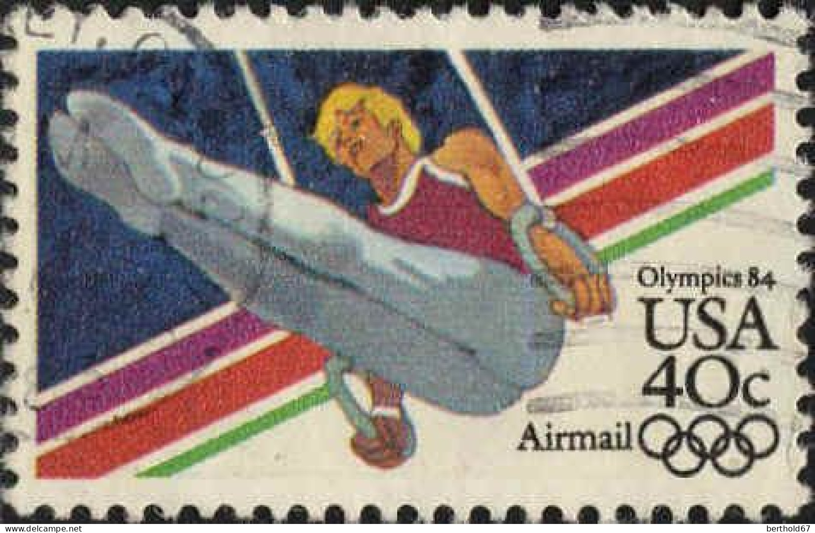 USA Avion Obl Yv: 96 Mi:1623A Olympics 84 Gymnaste (Beau Cachet Rond) - 3a. 1961-… Usati