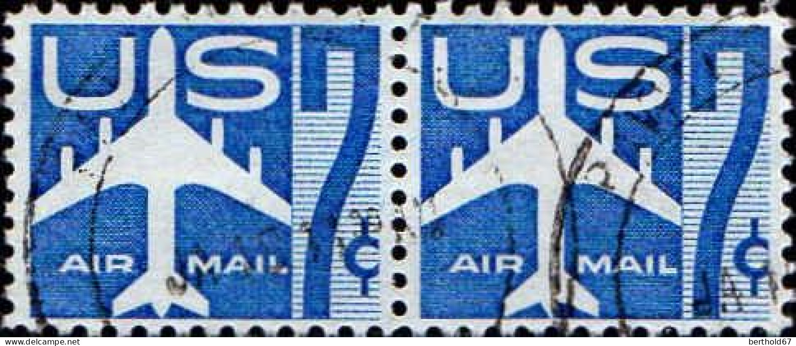 USA Avion Obl Yv: 50 Mi:732A Quadriréacteur Paire (TB Cachet Rond) - 2a. 1941-1960 Usati