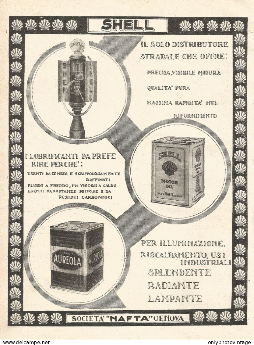 SHELL - Societï¿½ "Nafta" Genova - Pubblicitï¿½ Del 1929 - Old Advertising - Reclame