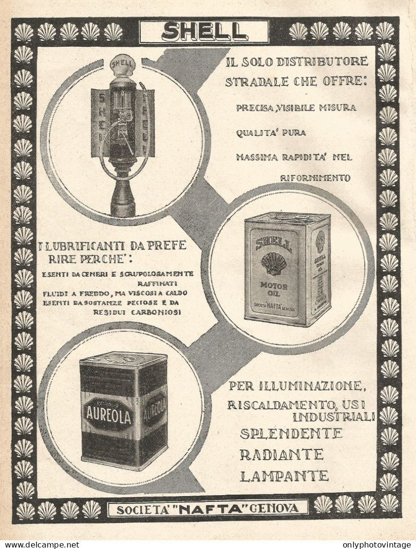 SHELL - Societï¿½ "Nafta" Genova - Pubblicitï¿½ Del 1929 - Old Advertising - Advertising