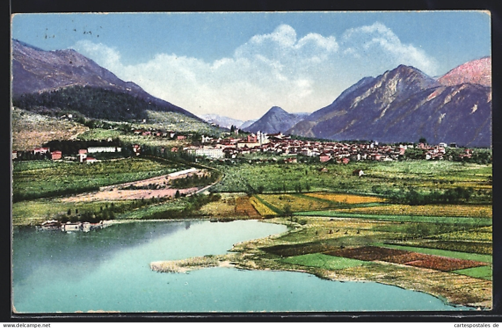 Cartolina Levico, Ortspanorama Mit Gebirge, Valsugana  - Andere & Zonder Classificatie