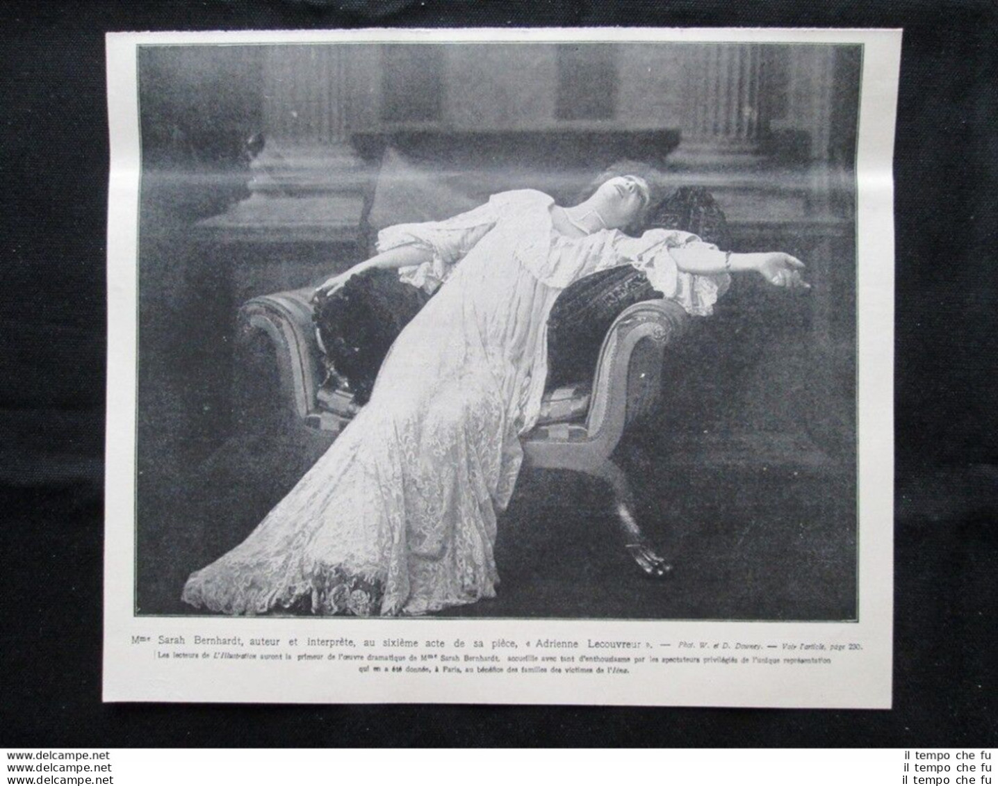 Sarah Bernhardt Al Sesto Atto Dell'opera Adrienne Lecouvreur Stampa Del 1907 - Sonstige & Ohne Zuordnung