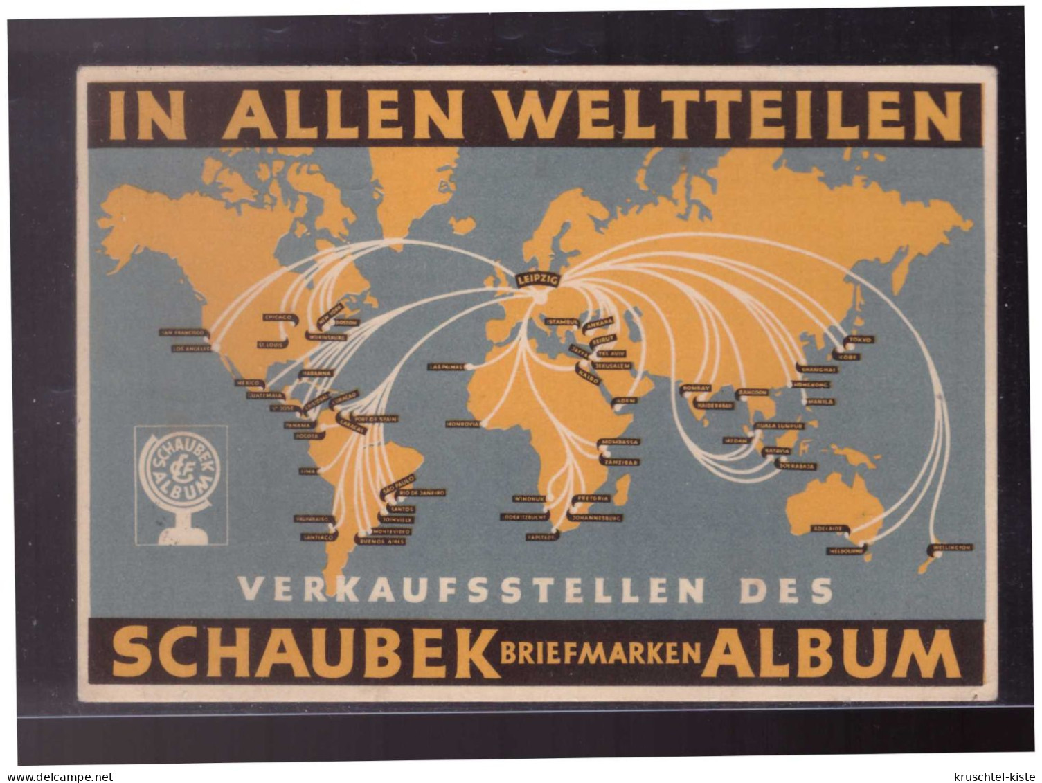 Dt- Reich (024198) Postkarte, Schaubek Briefmarken- Alben Verkaufsstellen In Allen Weltteilen, Gestempelt SST 4.12.1937 - Covers & Documents