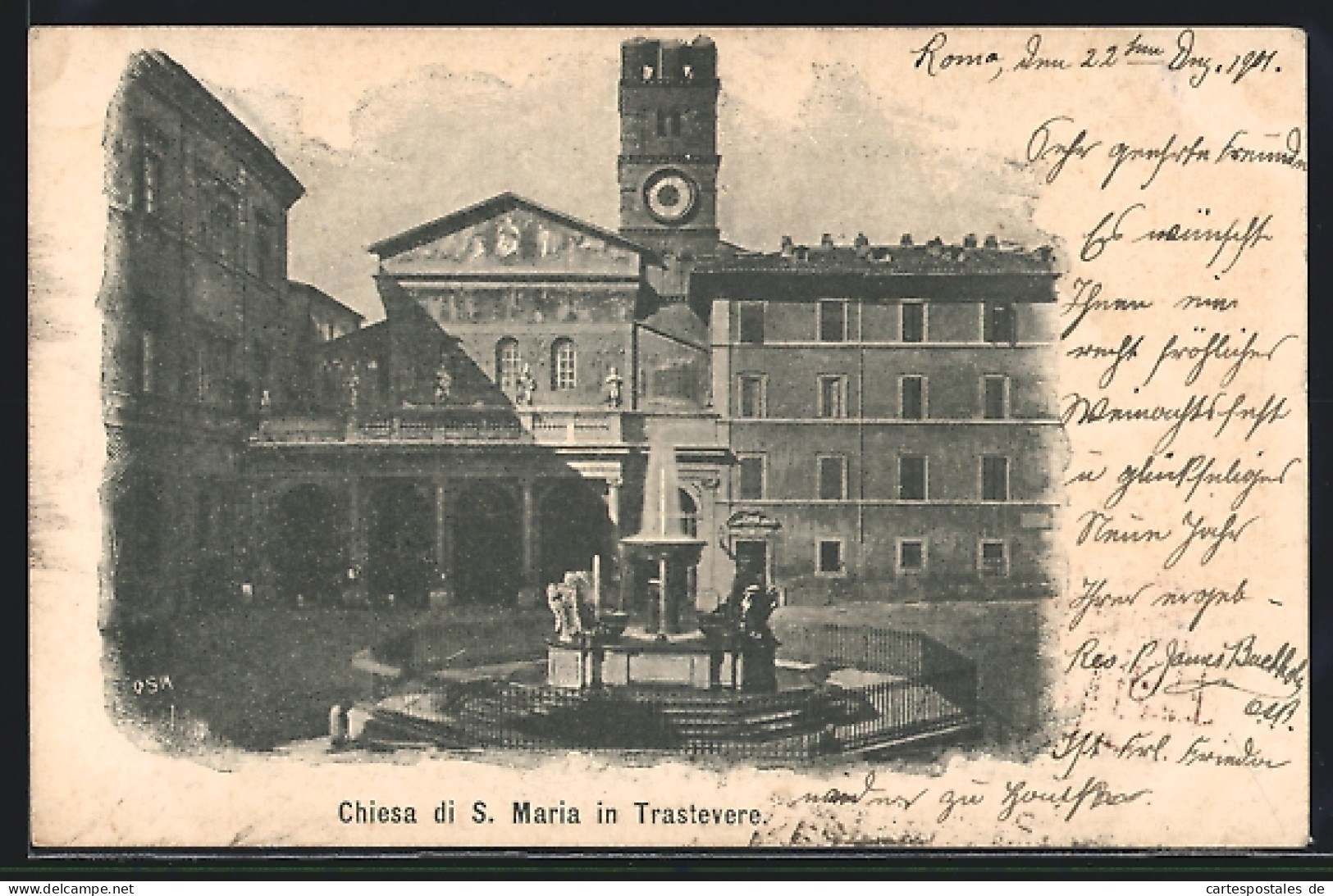 Cartolina Roma, Trastevere, Chiesa Di. S. Maria  - Autres & Non Classés