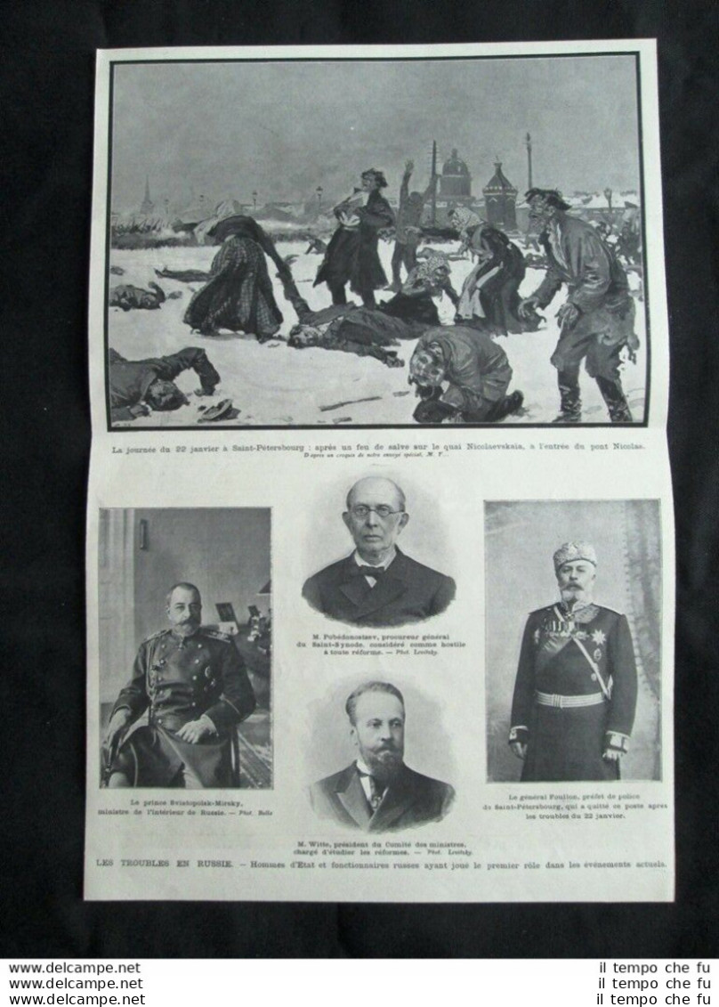 22 Gennaio 1905 A San Pietroburgo:Sviatopolsk-Mirsky,Pobédonostzev,Witte,Foullon - Andere & Zonder Classificatie