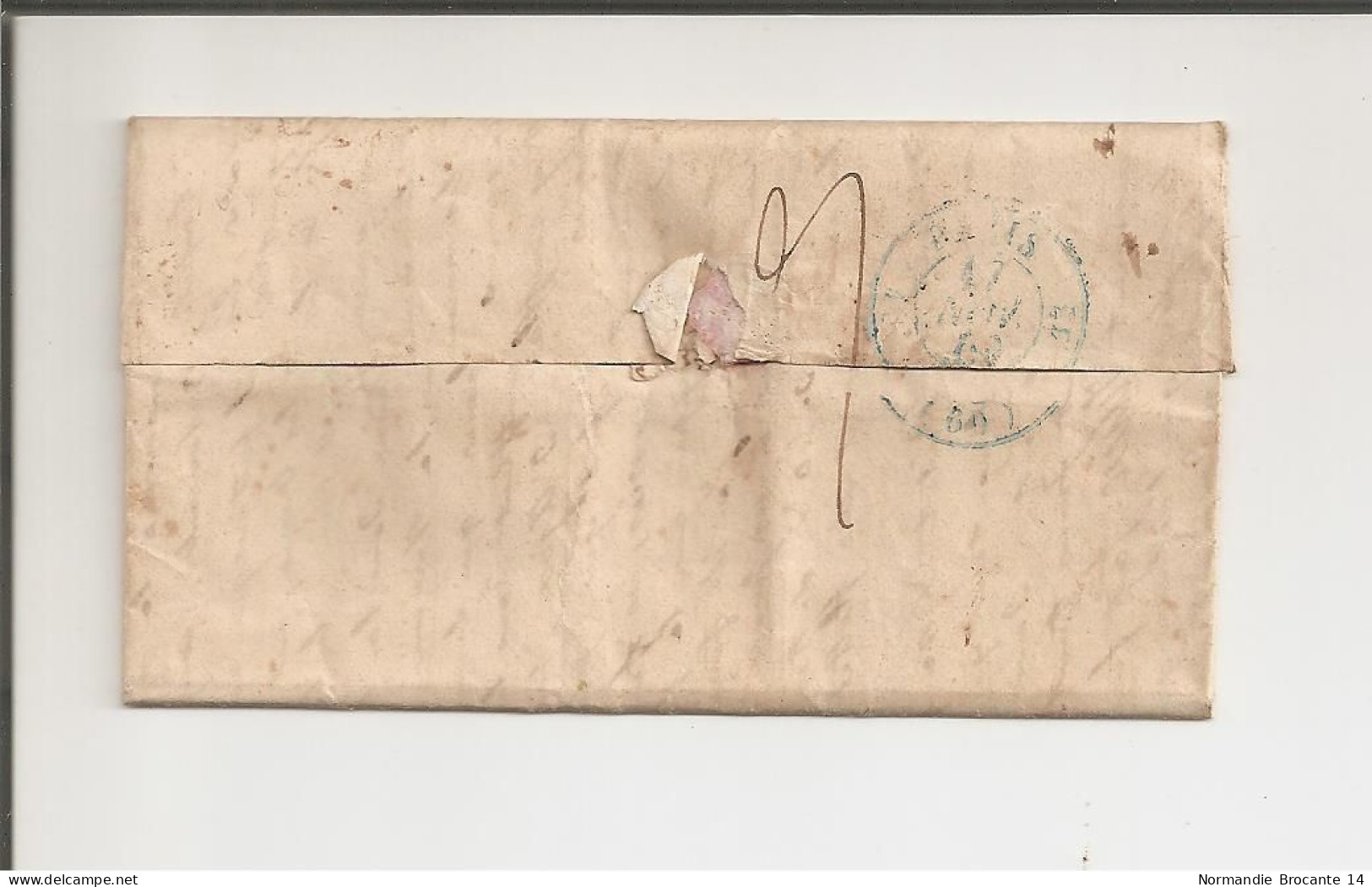 Lettre De Broc (Alpes-Maritimes)  Pour Paris De 1840 - PP Rouge - 1849-1876: Période Classique