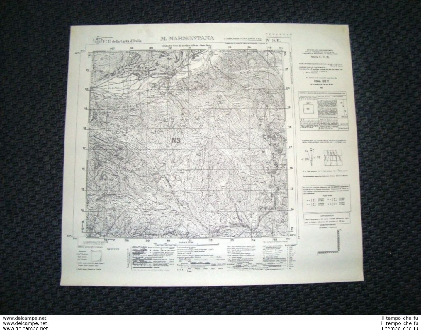 Grande Carta Topografica Monte Marmontana E Dintorni Dettagliatissima I.G.M. - Mapas Geográficas