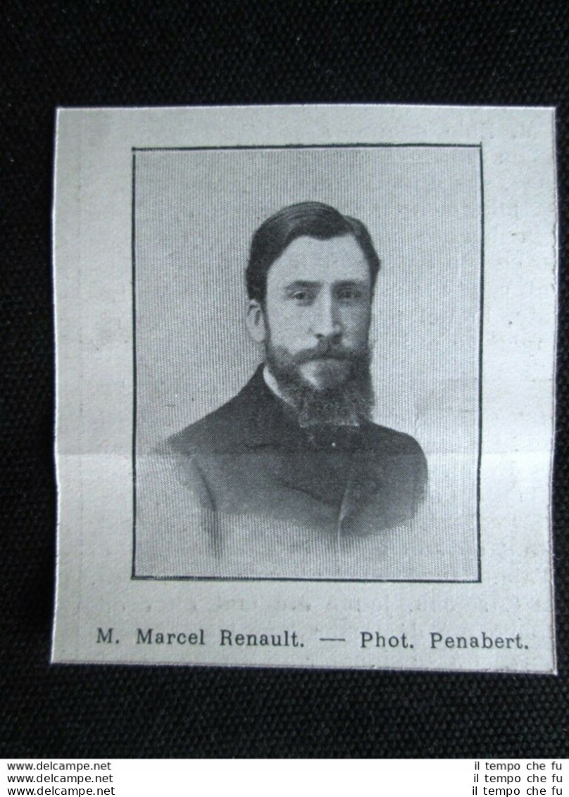 Pilota Automobilistico Marcel Renault, Morto Il 24 Maggio 1903 Stampa Del 1903 - Other & Unclassified