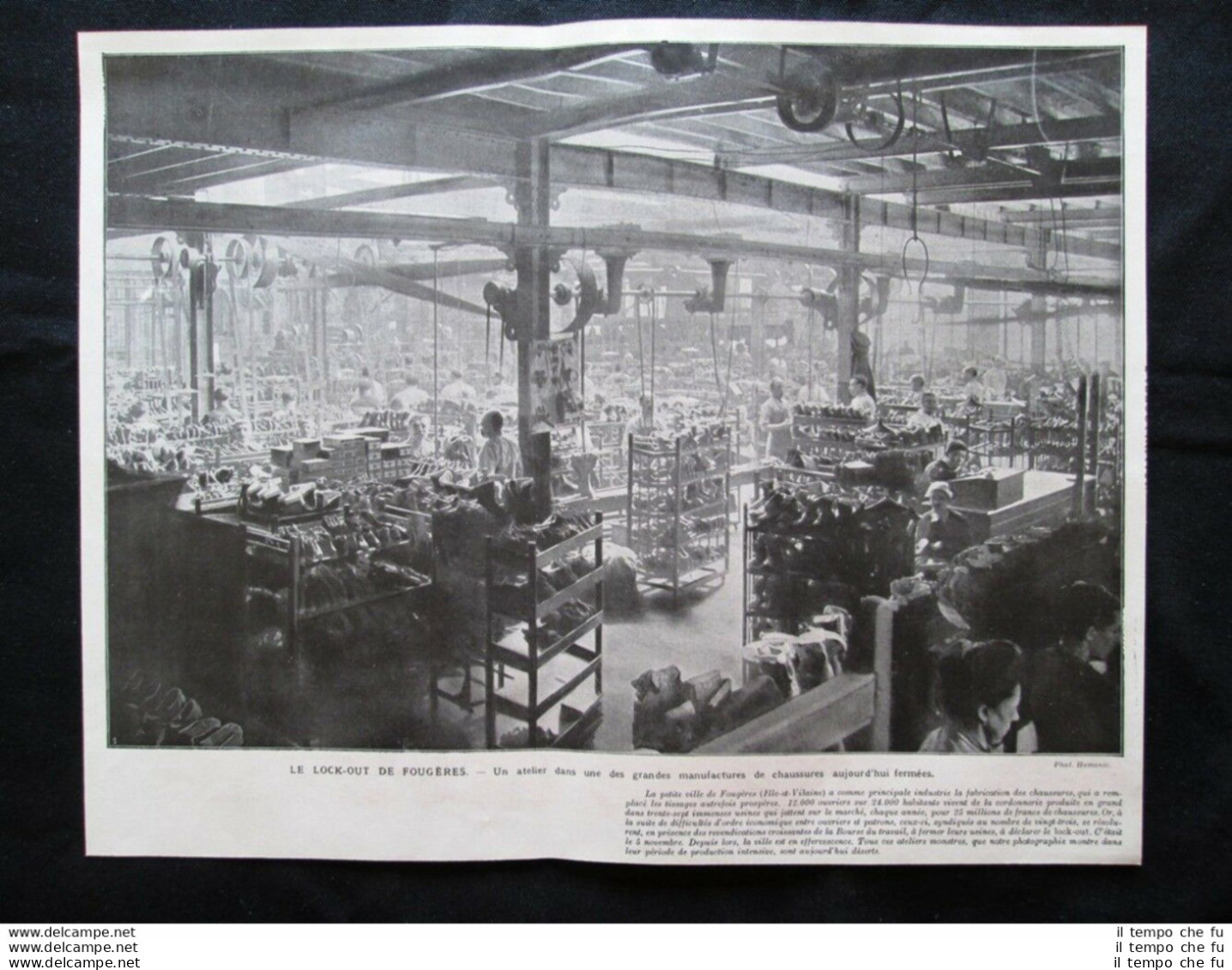 Fougères: Laboratorio In Una Fabbrica Di Scarpe Chiusa Stampa Del 1907 - Andere & Zonder Classificatie