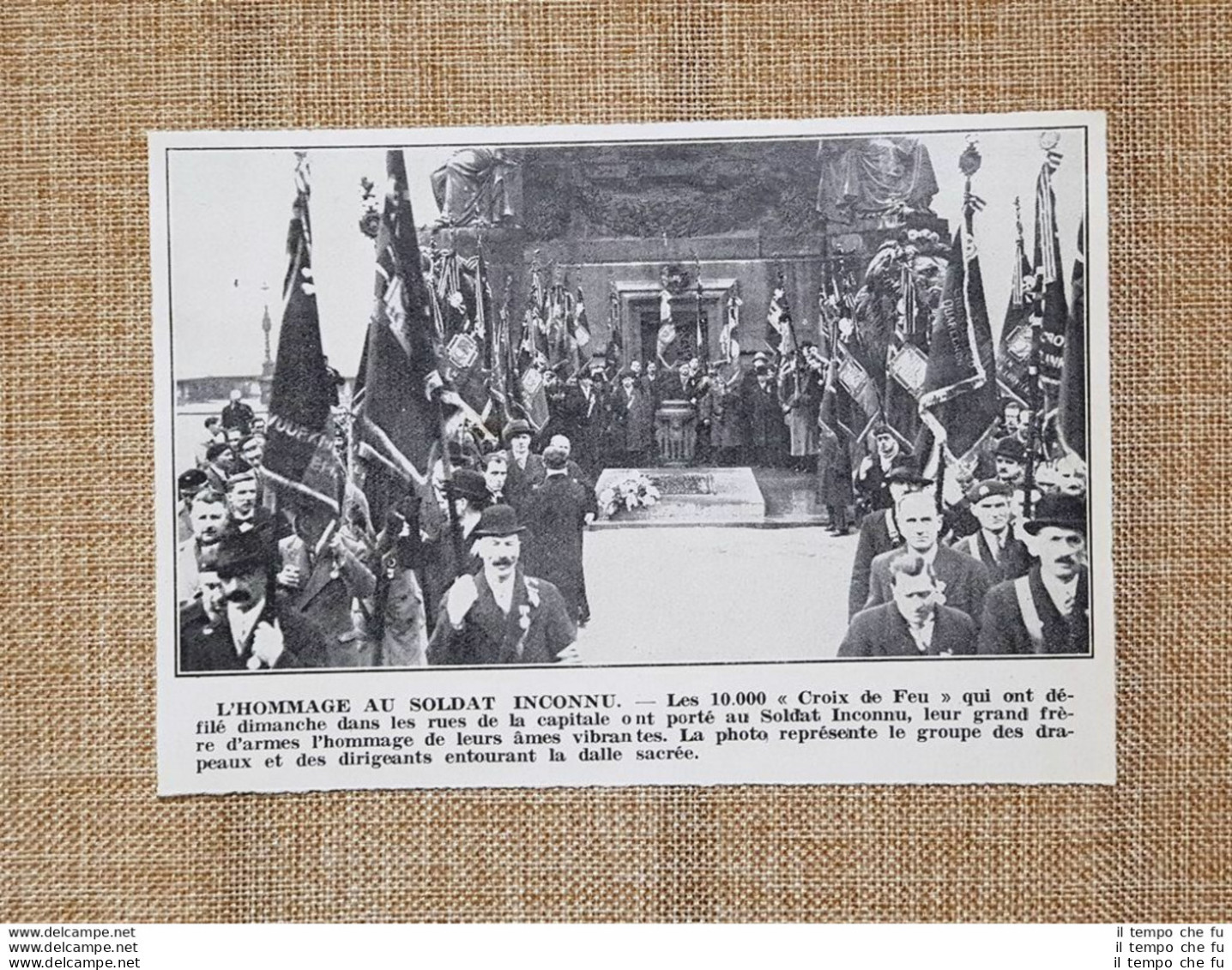 Parigi Nel 1936 Omaggio Al Milite Ignoto Le 10.000 Croci Di Fuoco Francia - Autres & Non Classés