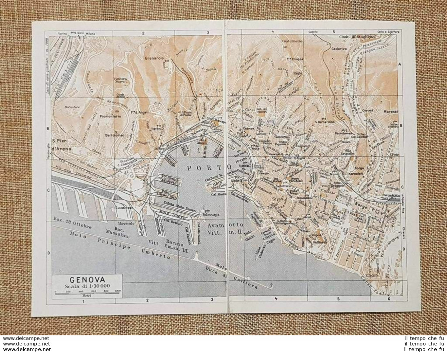 Pianta O Piantina Del 1937 La Città Di Genova (02) Liguria T.C.I. - Geographische Kaarten