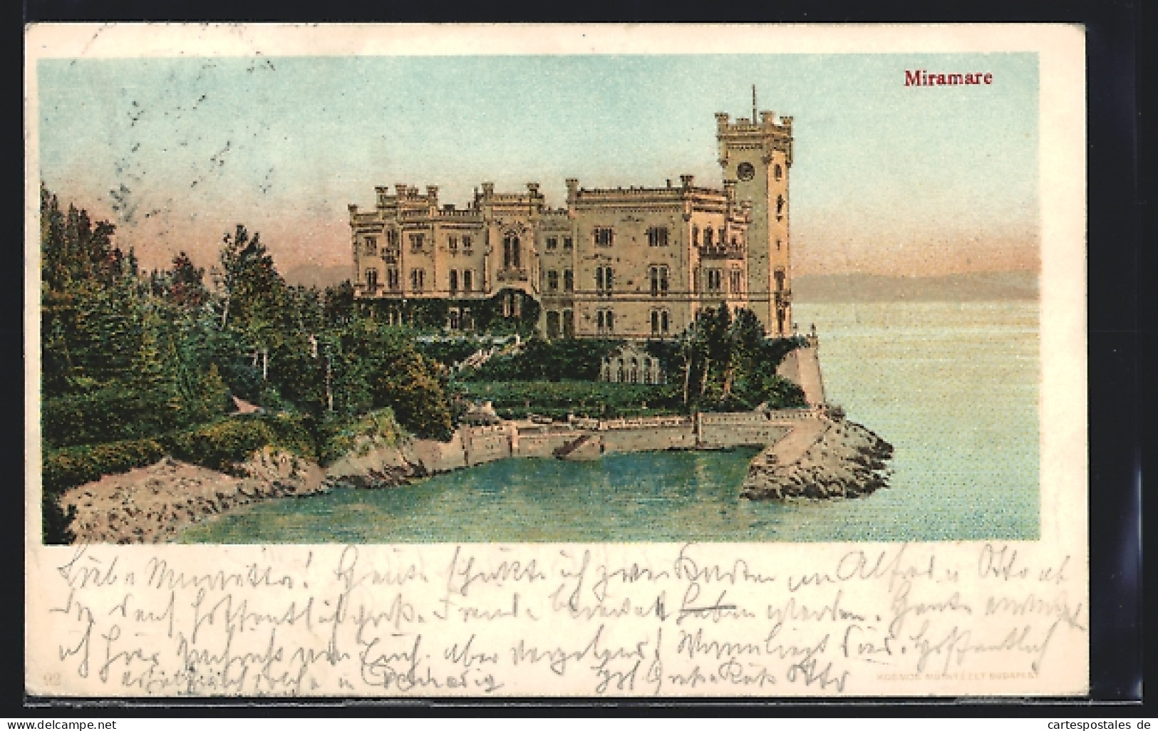 Cartolina Triest, Miramare, Blick Auf Das Schloss  - Trieste