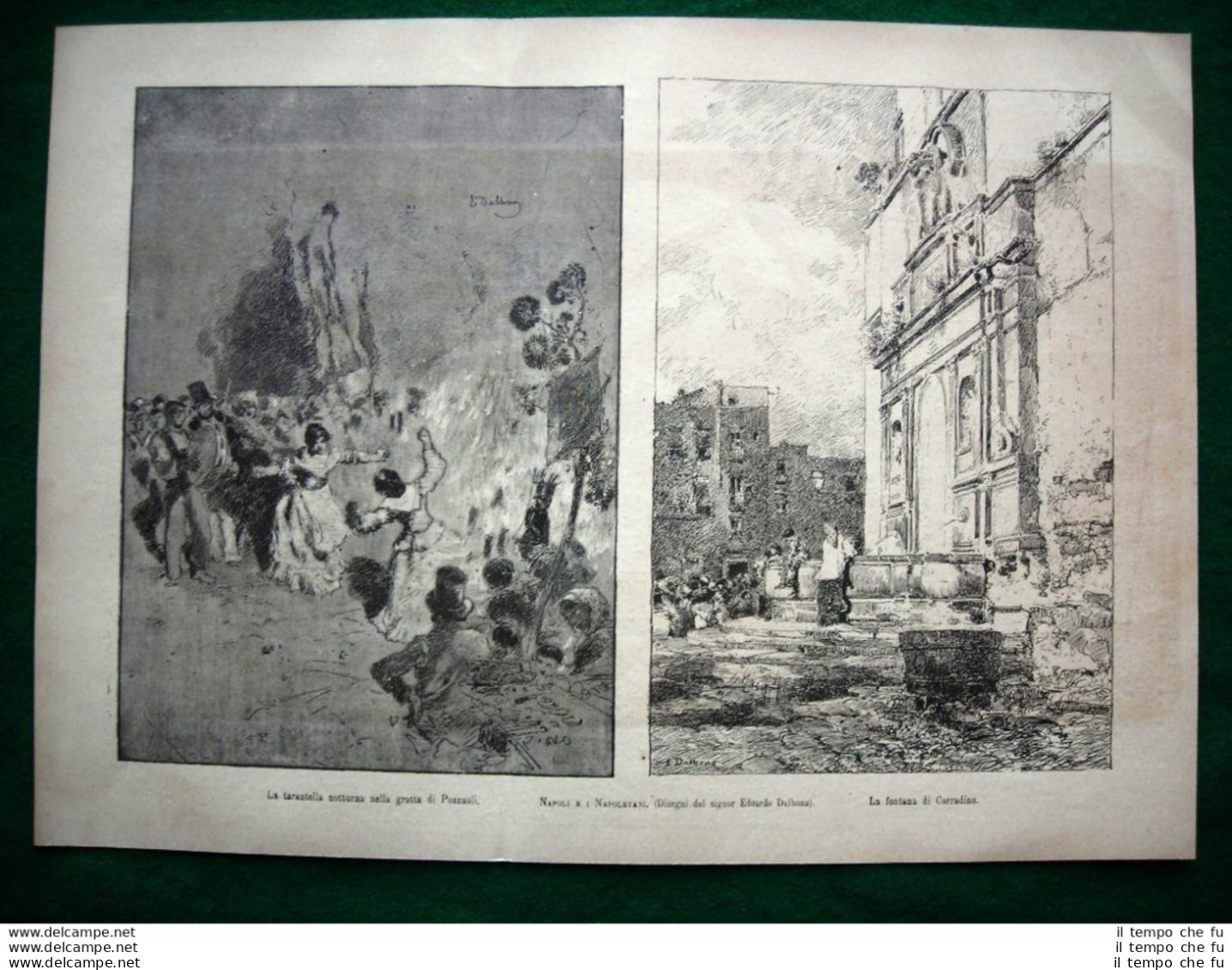 Nel 1882 Napoli E I Napoletani-La Tarantella Notturna E La Fontana Di Corradino - Ante 1900