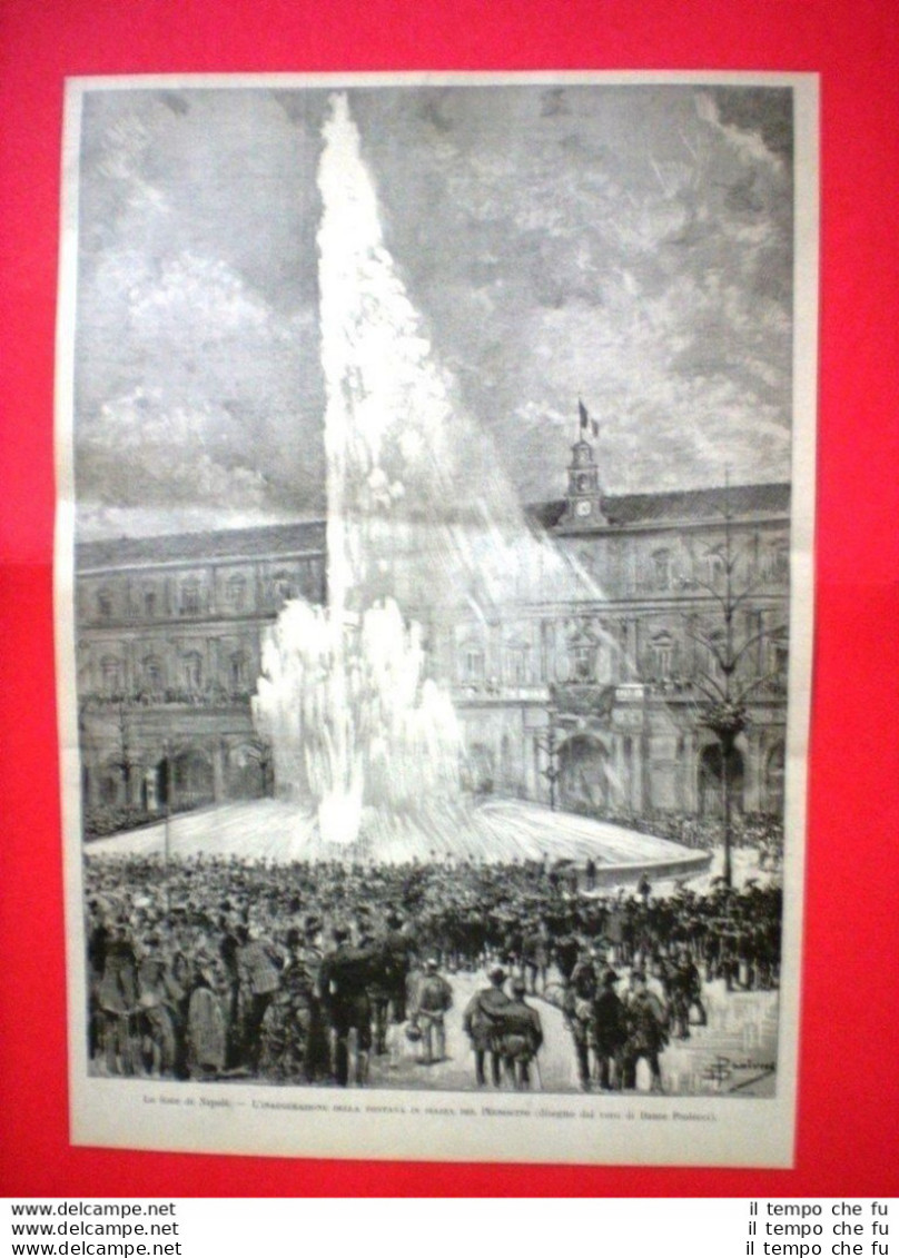 Nel 1885 A Napoli - Inaugurazione Della Fontana In Piazza Del Plebiscito - Before 1900
