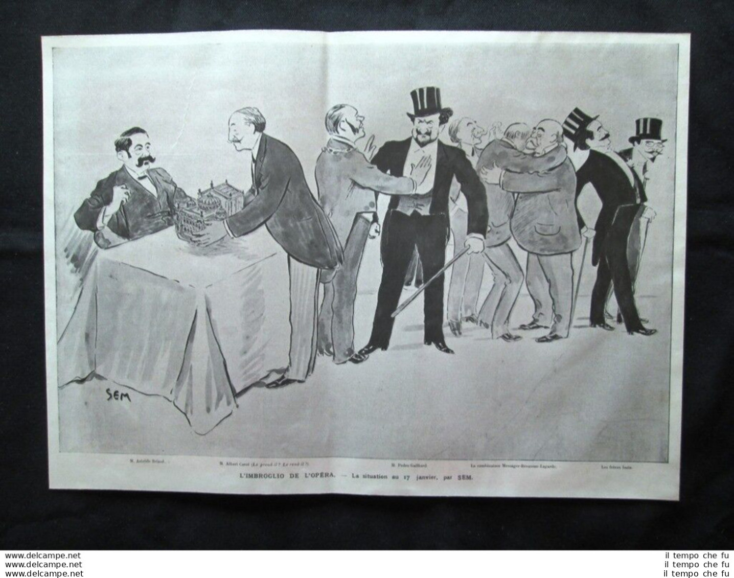 Aristide Briand,Albert Carré,Pedro Gailhard+Parigi Saint Michel Stampa Del 1907 - Other & Unclassified